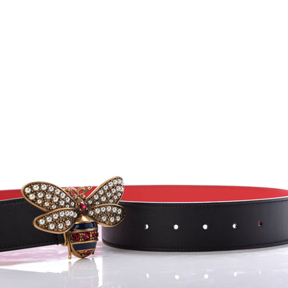 Gucci Calfskin Queen Margaret Bee Belt 95 38 Black 4 of 4
