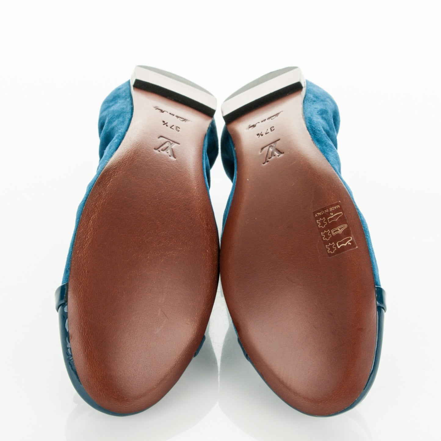 Patent Suede Elba Ballerina Flats 37.5 Blue
