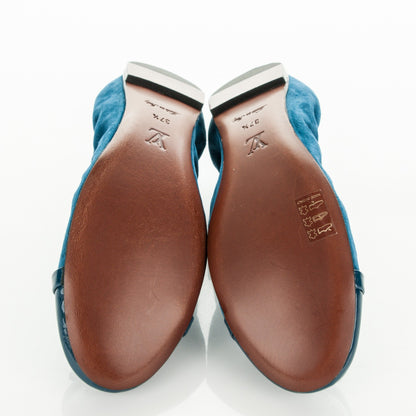 Louis Vuitton Patent Suede Elba Ballerina Flats 37.5 Blue 5 of 9
