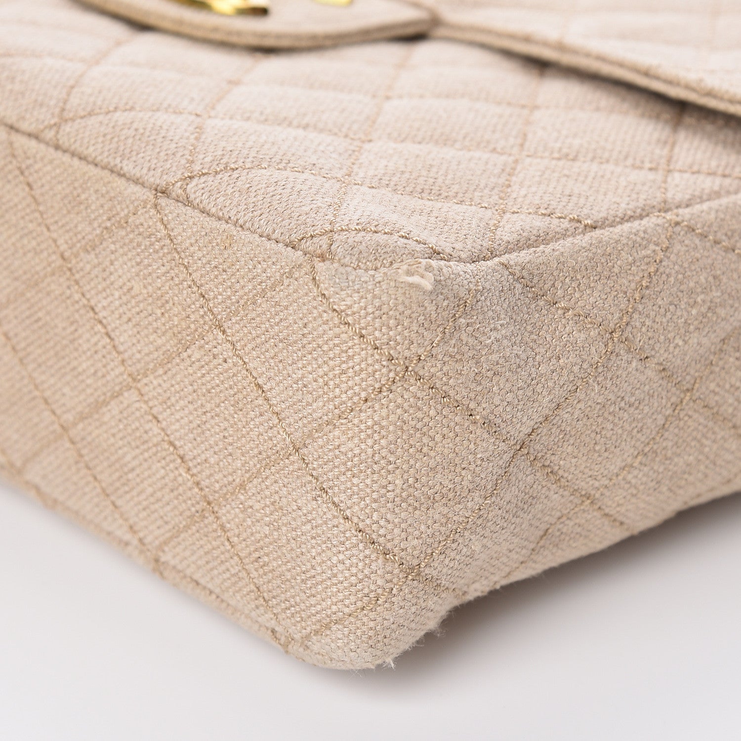 Chanel Toile Jumbo Single Flap Beige 11 of 13