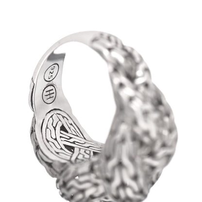 John Hardy Sterling Silver Classic Chain Braided Ring 54 7 5 of 5