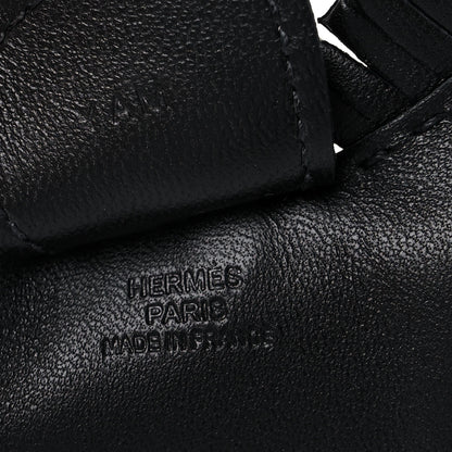 Hermes Milo Lambskin Grigri Rodeo Horse Bag Charm MM So Black 3 of 4