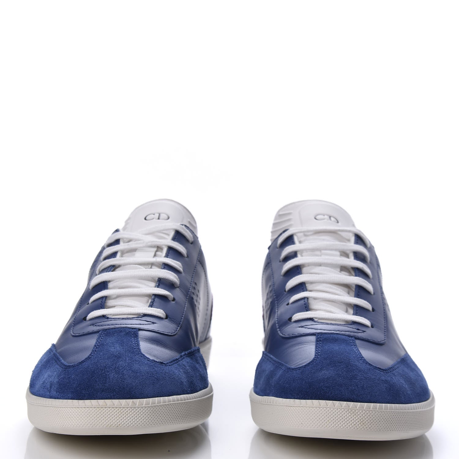 Christian Dior Homme Smooth Calfskin Suede Mens B01 Sneakers 40 Blue Red 2 of 10