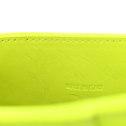 Balenciaga Shiny Calfskin Crocodile Embossed Hourglass Top Handle Bag XS Fluo Yellow 14 of 20