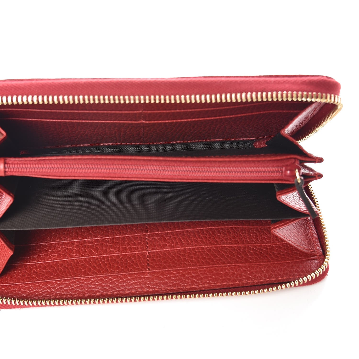 Gucci Dollar Calfskin GG Marmont Zip Around Wallet Hibiscus Red 5 of 7