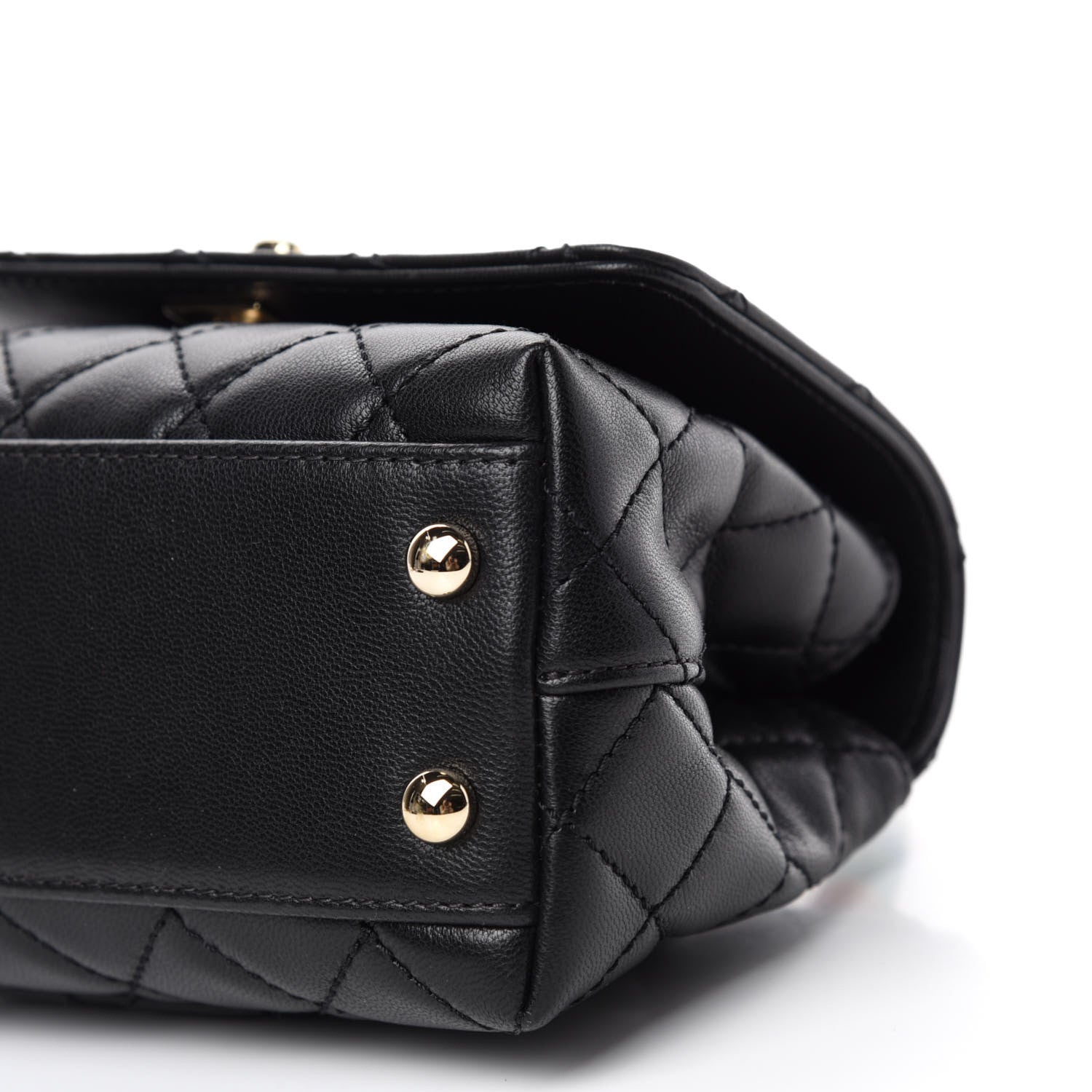 Chanel Goatskin Quilted Rainbow Extra Mini Coco Handle Flap Black 7 of 10