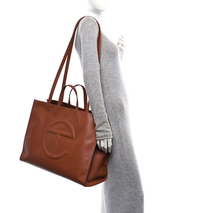 Telfar Vegan Leather Large Shopping Bag Tan 2 of 14