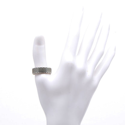 Tiffany Sterling Silver Mesh Somerset Ring 58 8.25 2 of 4