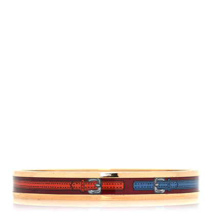 Hermes Enamel Printed Narrow Harnais Des Presidents Bracelet 70 1 of 5