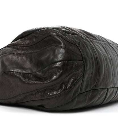 Prada Nappa Pleated Hobo Grafite Mordore 8 of 10