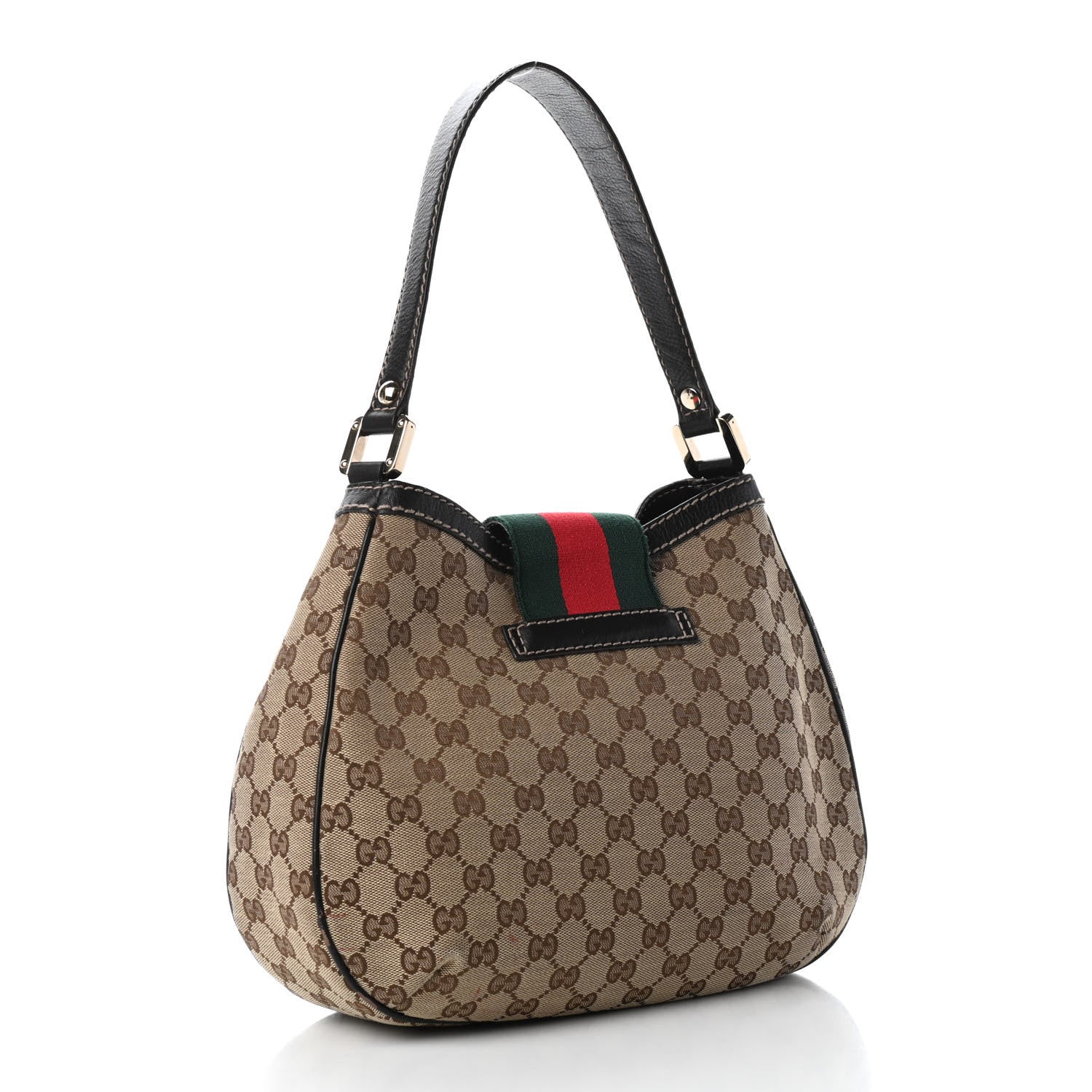 Gucci Monogram Medium New Ladies Web Hobo Dark Brown 3 of 10