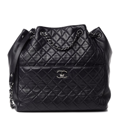 Chanel Lambskin Quilted Large Drawstring Shoulder Bag Purple 1 of 10