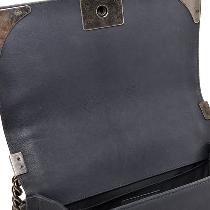 Chanel Calfskin Quilted Metal Embellished Paris Dallas Medium Boy Flap Grey 13 of 13