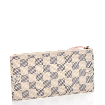 Louis Vuitton Damier Azur Felicie Chain Wallet Zippered Insert Rose Ballerine 3 of 6