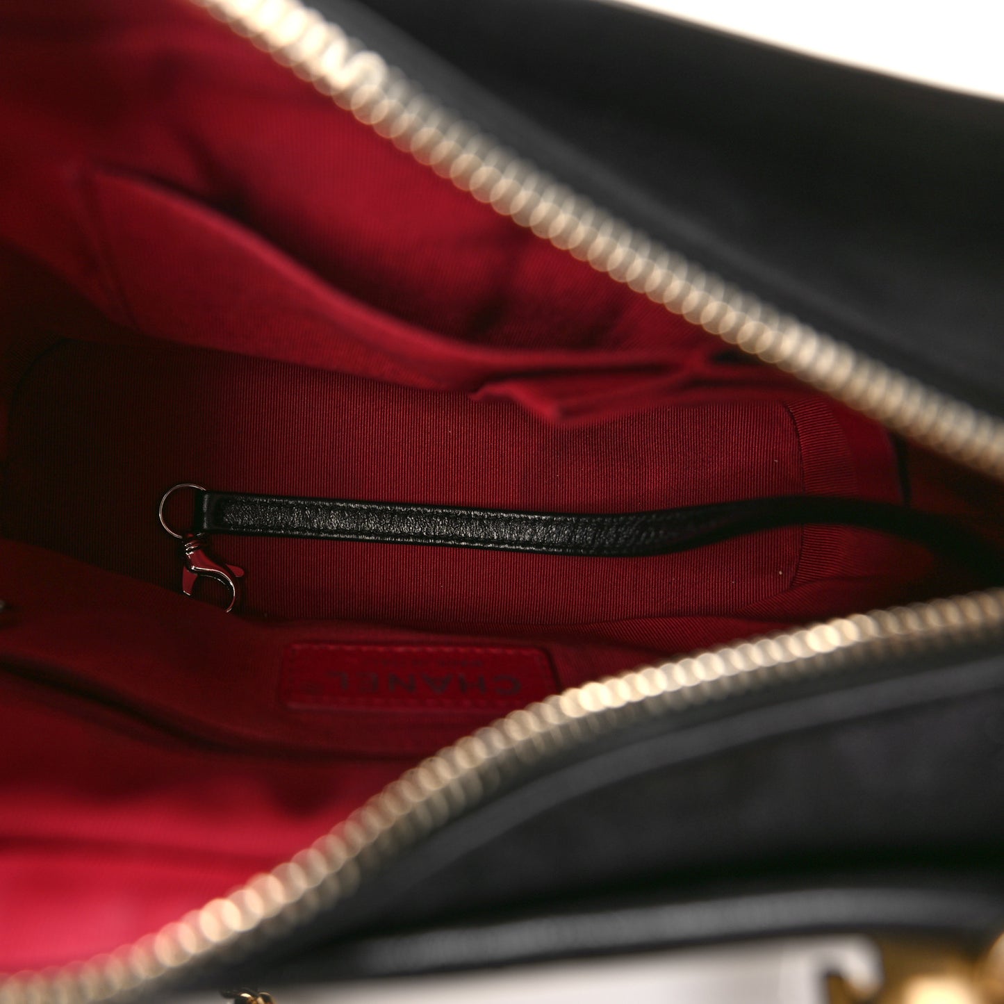 Aged Calfskin Quilted Small Gabrielle Hobo Black
