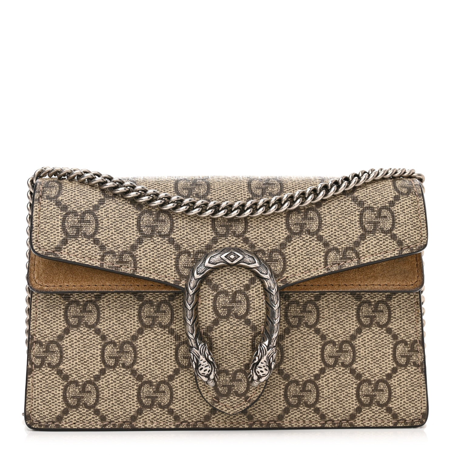 Gucci GG Supreme Monogram Super Mini Dionysus Shoulder Bag Taupe 1 of 12
