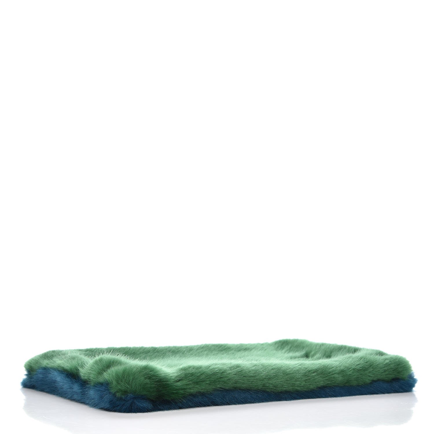 Givenchy Faux Fur Two Tone Large GV3 Pouch Wristlet Green Blue 4 of 8