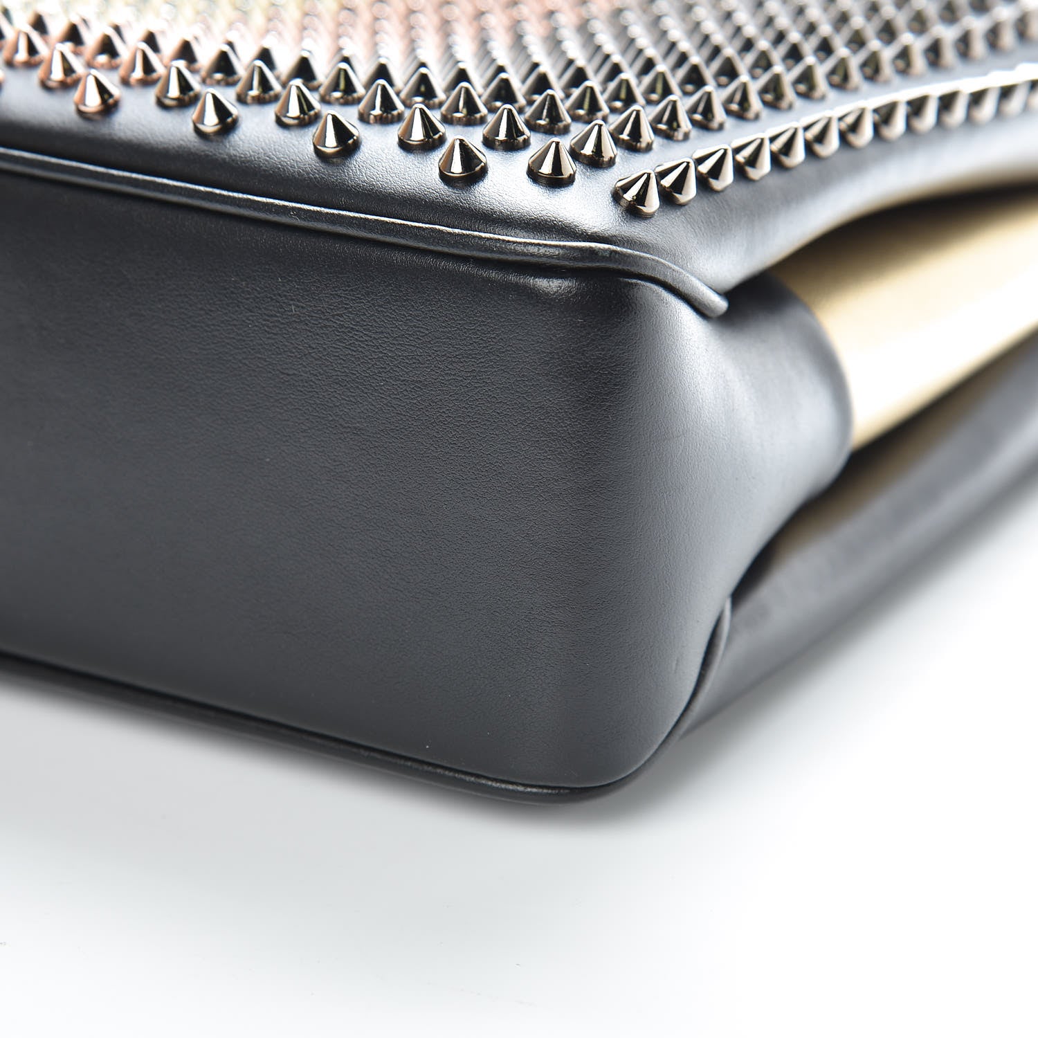 Christian Louboutin Calfskin Ombre Spiked Tribouli Shoulder Bag Black 10 of 12