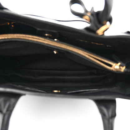 Burberry Derby Calfskin House Check Medium Banner Tote Black 6 of 15