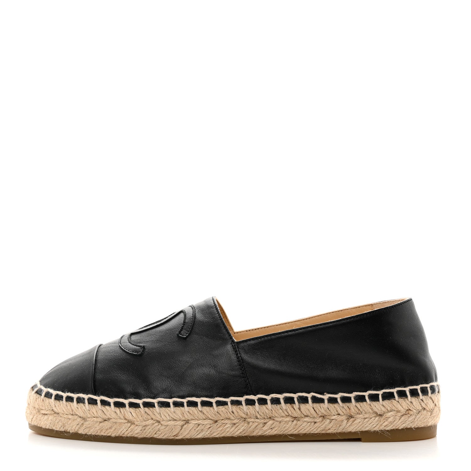 Chanel Lambskin CC Espadrilles 38 Black 1 of 9