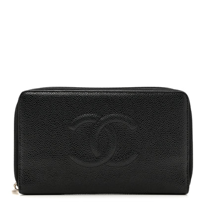 Chanel Caviar Large Timeless CC Zip Around Organizer Wallet Black 1 of 9