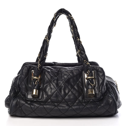 Chanel Distressed Lambskin Lady Braid Bowler Black 1 of 11