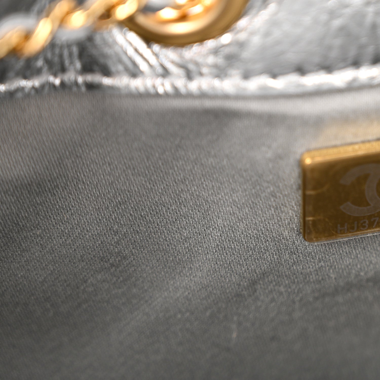 Chanel Metallic Aged Calfskin Quilted Mini Chanel 25 Handbag Silver 7 of 10