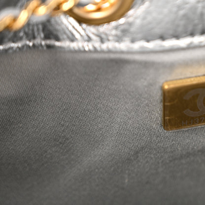 Chanel Metallic Aged Calfskin Quilted Mini Chanel 25 Handbag Silver 7 of 10
