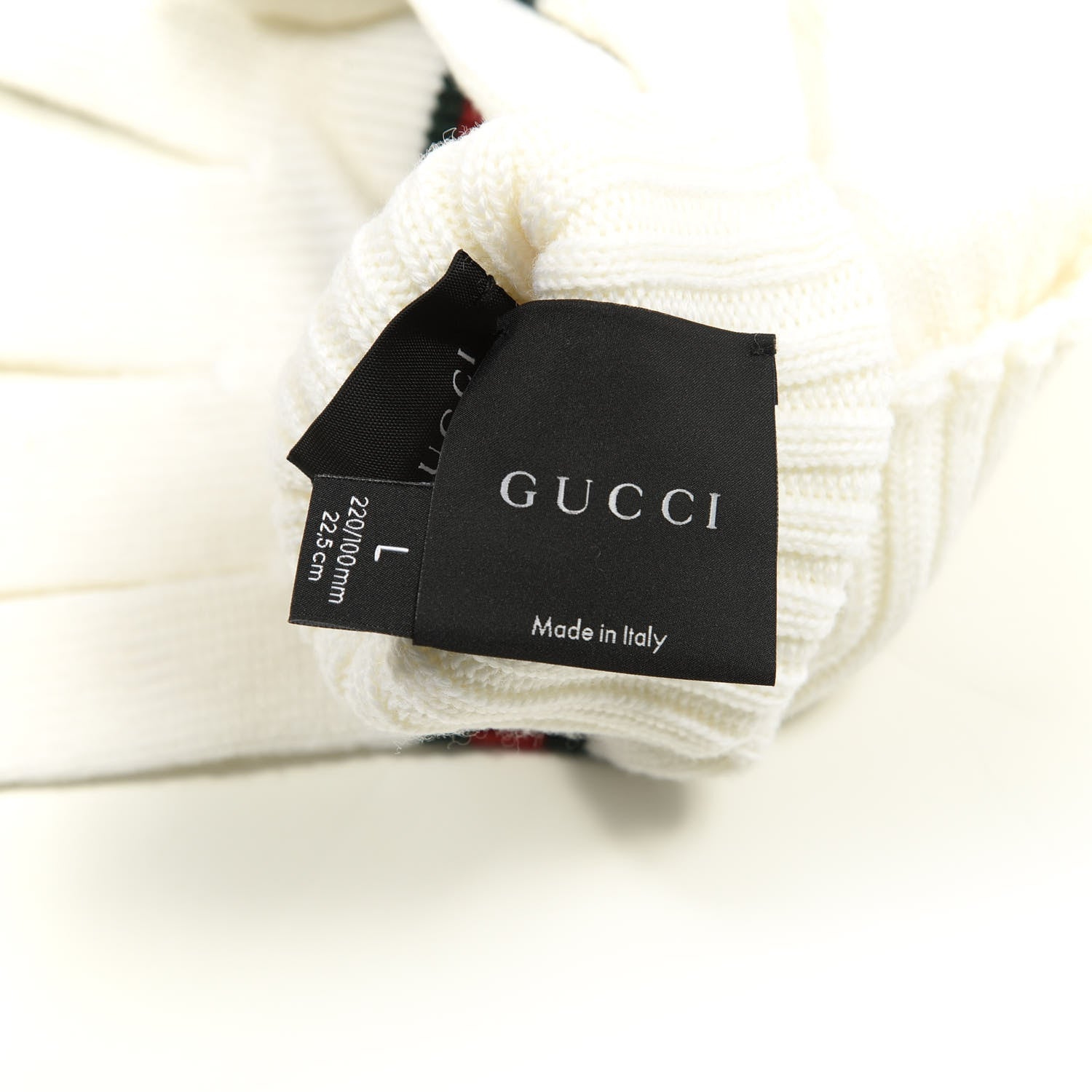 Gucci Wool Web Gloves L White 3 of 3