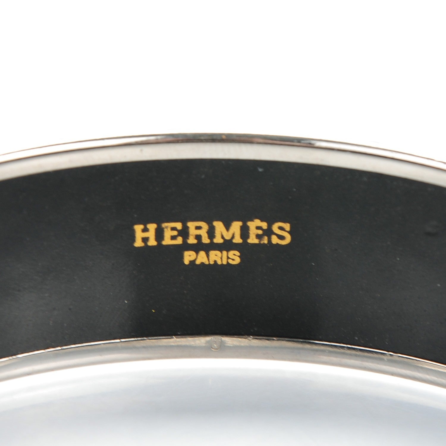 Hermes Enamel Printed Wide Galop Volant Bracelet 70 Black 3 of 5