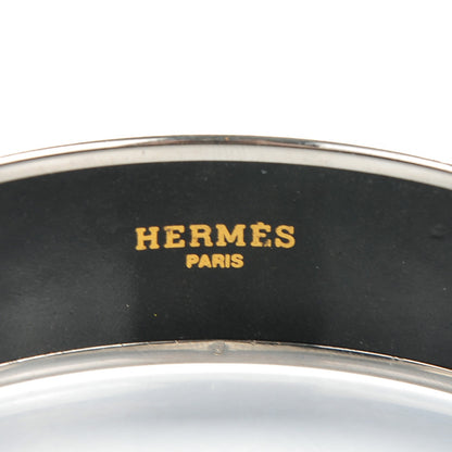 Hermes Enamel Printed Wide Galop Volant Bracelet 70 Black 3 of 5