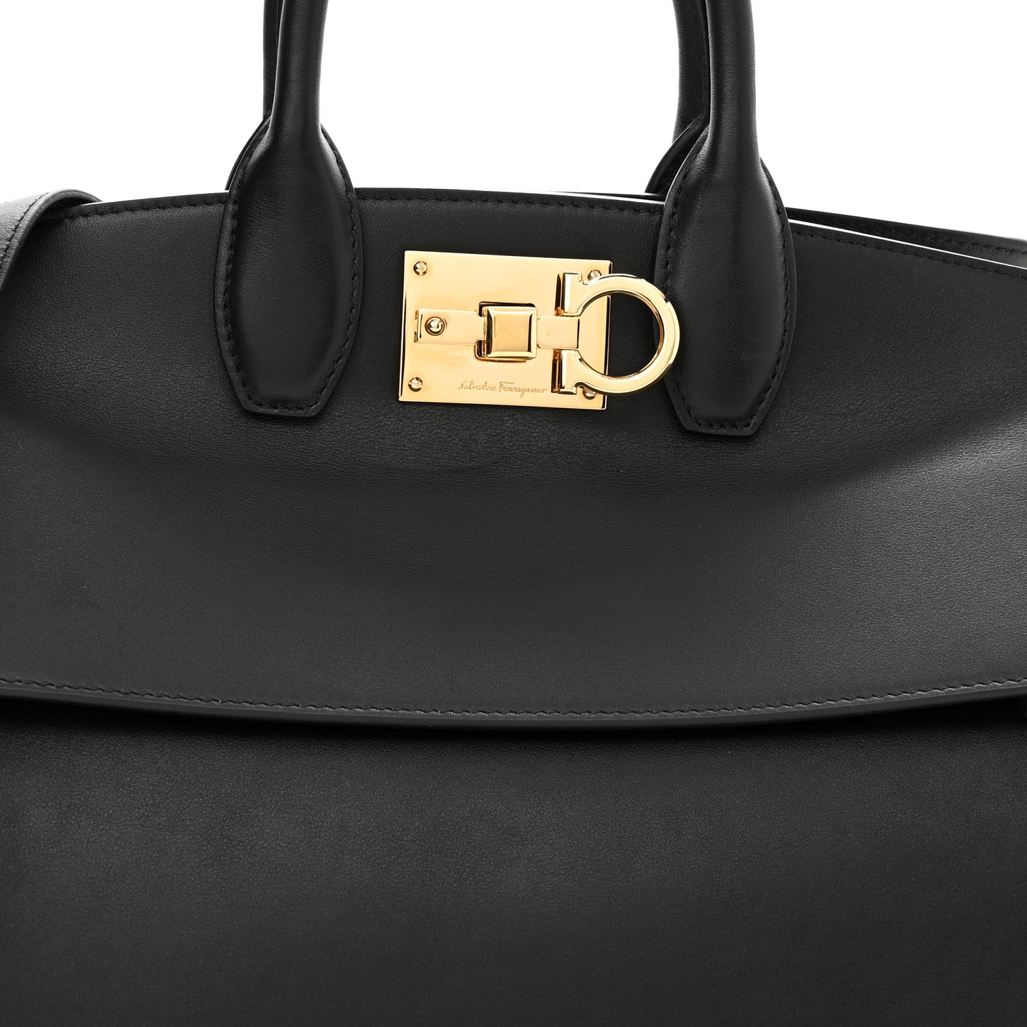 Salvatore Ferragamo Calfskin Medium Studio Bag Black 8 of 11