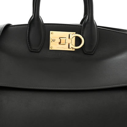 Salvatore Ferragamo Calfskin Medium Studio Bag Black 8 of 11