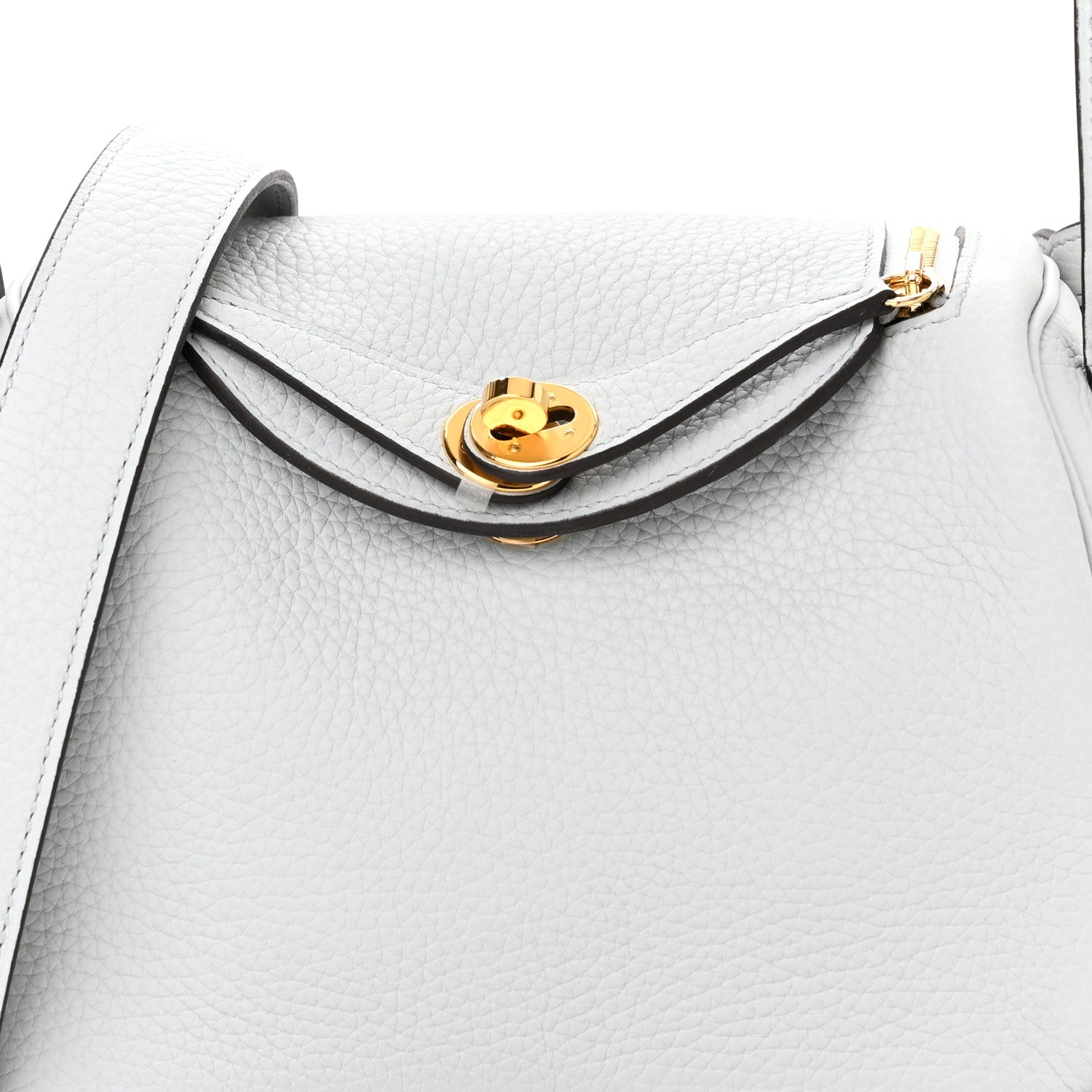 Hermes Taurillon Clemence Mini Lindy 20 Bleu Pale 6 of 9