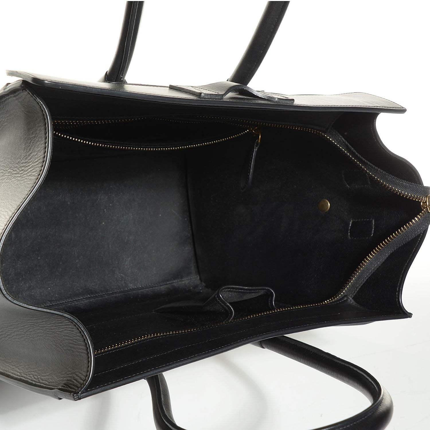 Celine Smooth Calfskin Shrunken Lambskin Mini Luggage Black White 13 of 25