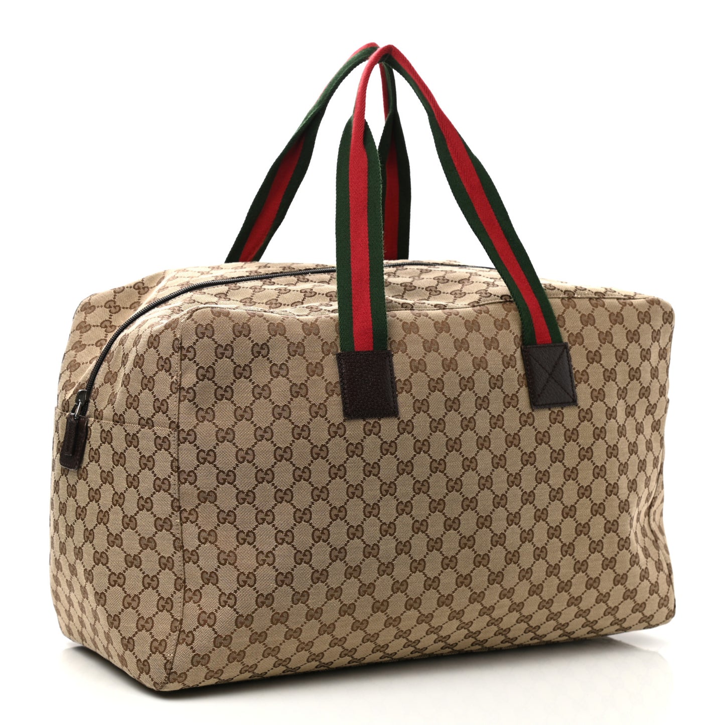 GG Monogram Web Large Collapsible Carry On Duffle Beige Brown