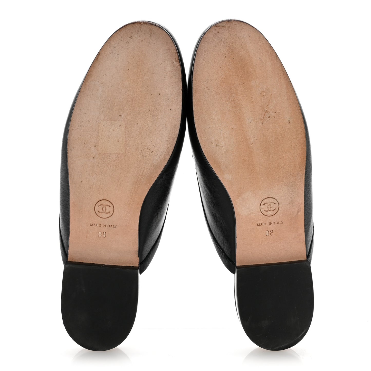 Lambskin Pearl CC Mules 38 Black