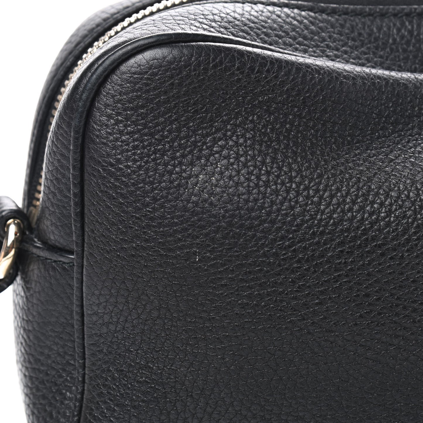 Pebbled Calfskin Small Soho Disco Bag Black