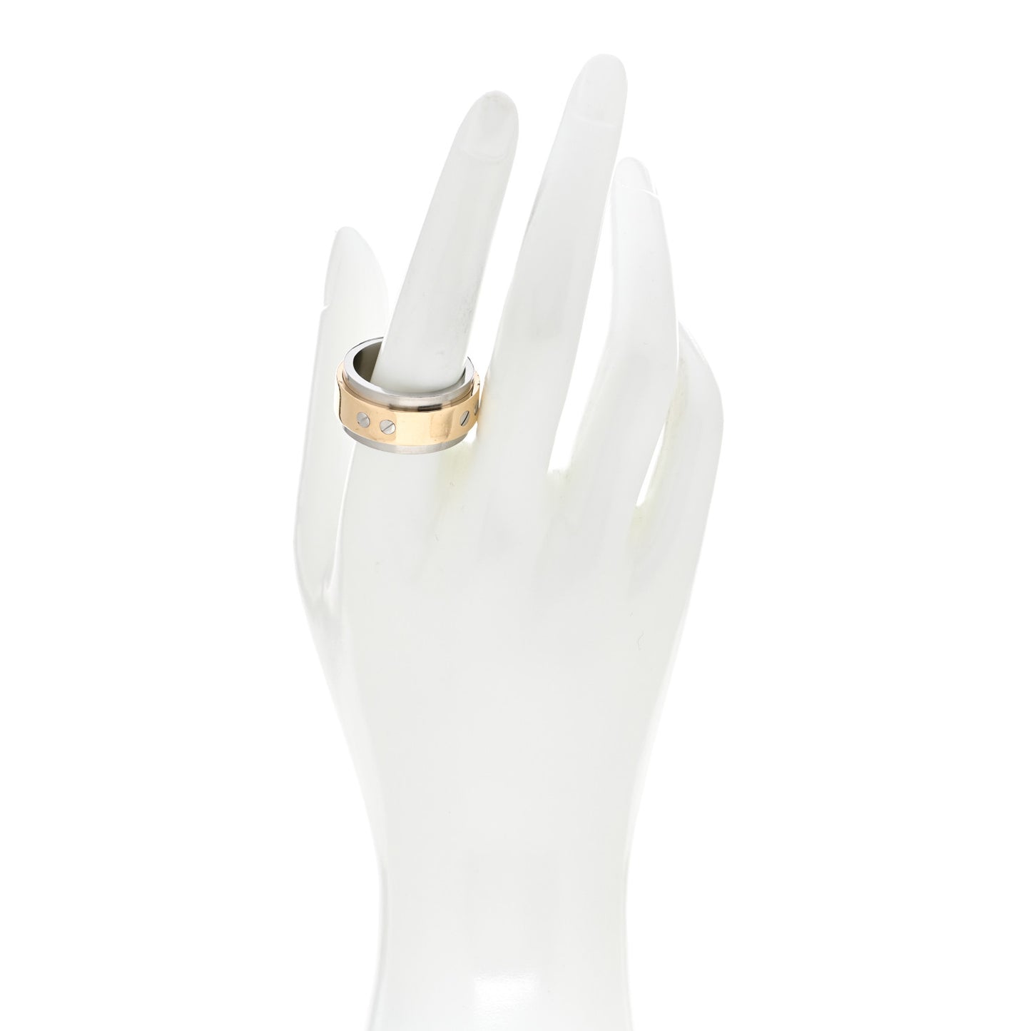 18K Yellow Gold Stainless Steel 12mm Santos Ring 62 10