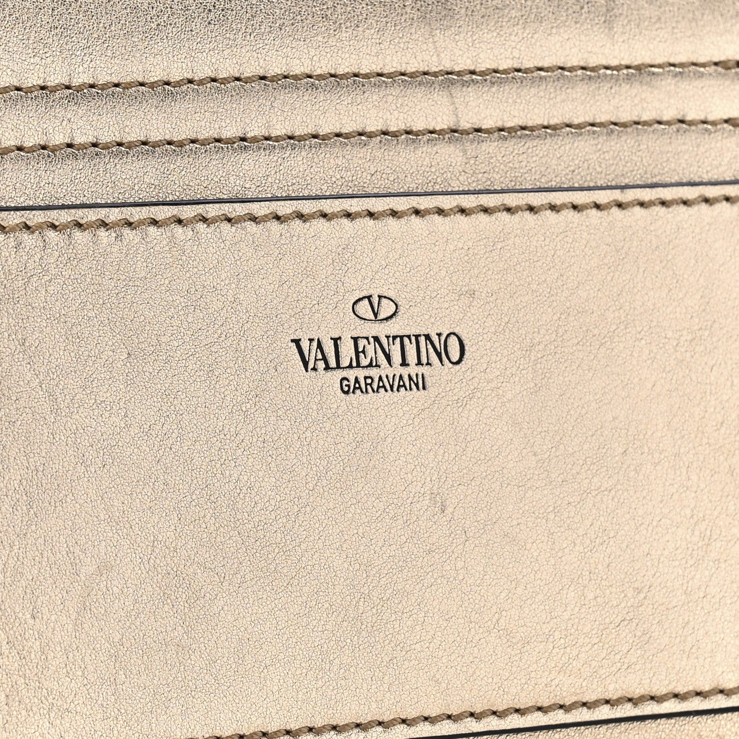Valentino Garavani Metallic Calfskin Maison Gryphons Shoulder Bag Dark Gold 6 of 8