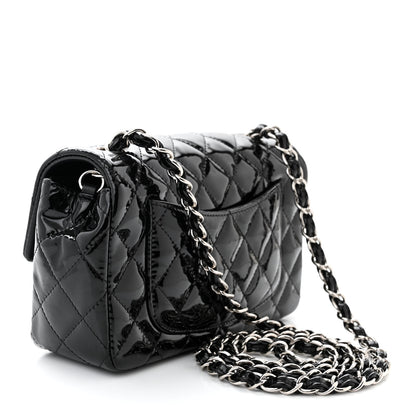 Chanel Patent Calfskin Quilted Mini Rectangular Flap Black 3 of 10