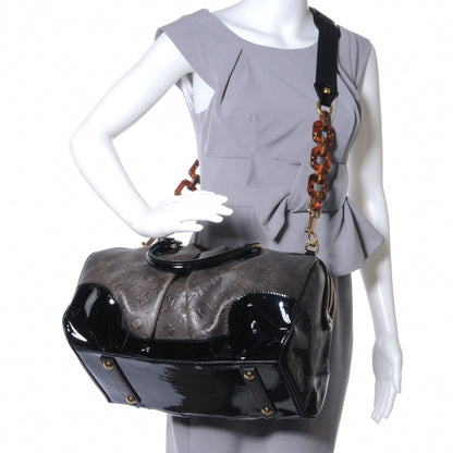 Louis Vuitton Cuir Patent Embossed Monogram Stephen Bag Grey 2 of 7