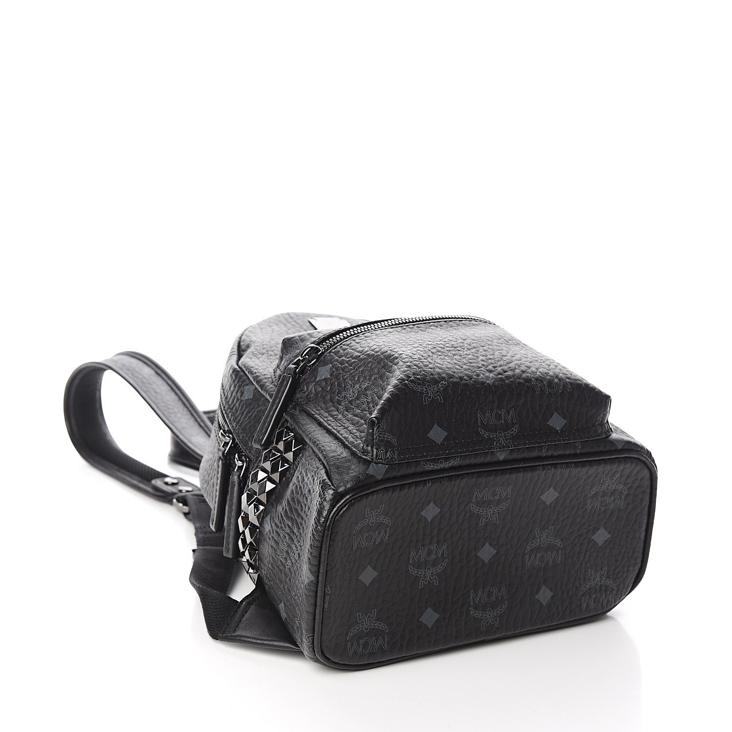 MCM Visetos Side Stud Mini Stark Backpack Black 3 of 10