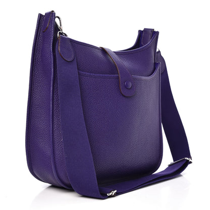 Hermes Taurillon Clemence Evelyne GM III Iris 3 of 9