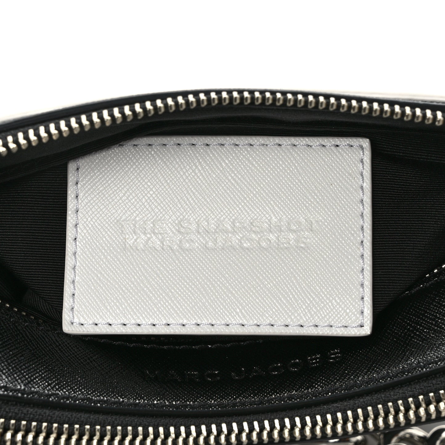 X Bloomingdales 150th Anniversary Saffiano Small Snapshot Camera Bag Black White