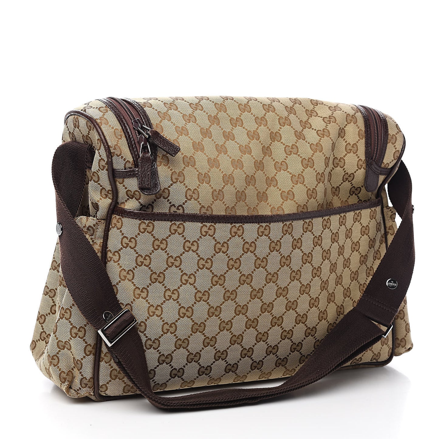 Monogram Natural Pigskin Large Diaper Bag Beige Ebony Cocoa Dark Chocolate