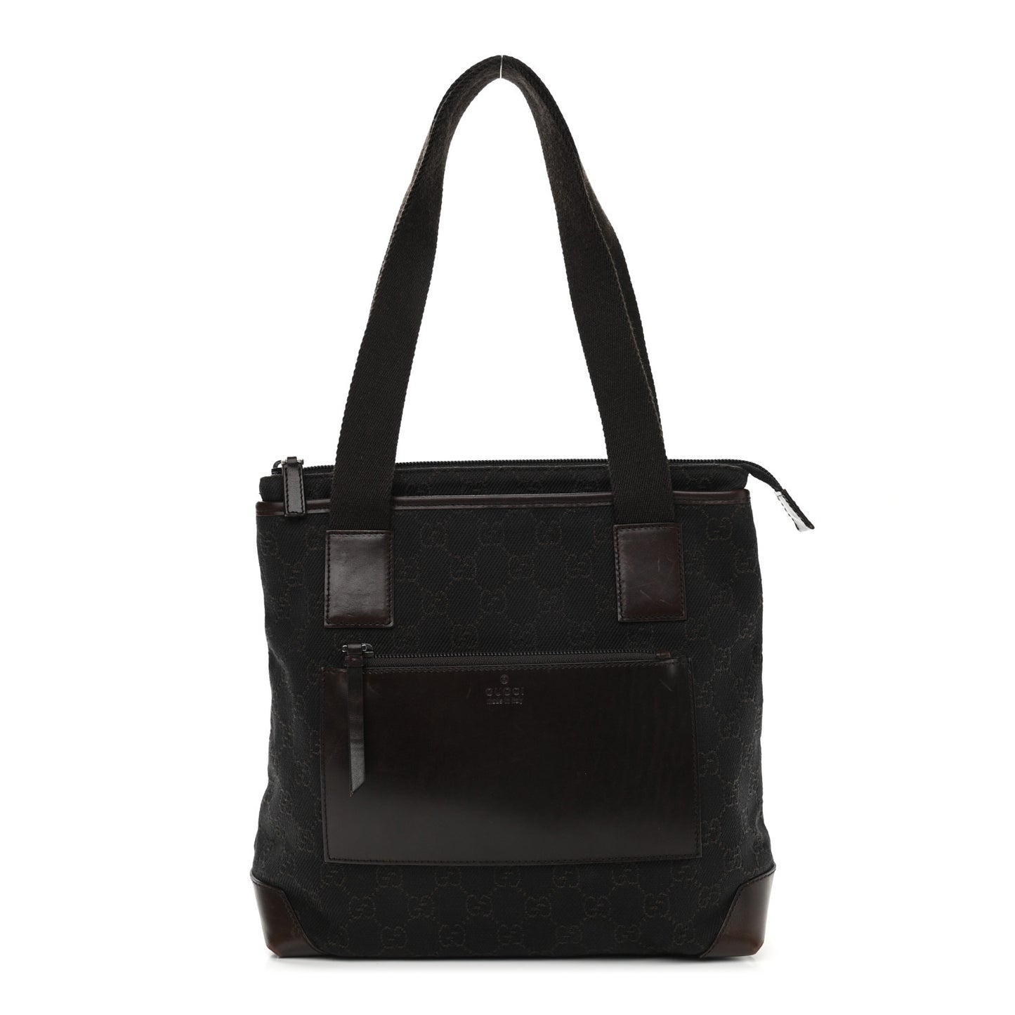 Denim Monogram Tote Bag Dark Brown