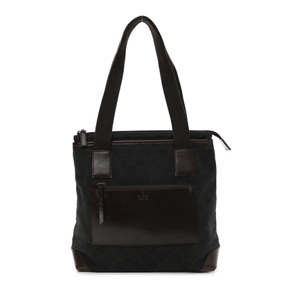 Gucci Denim Monogram Tote Bag Dark Brown 1 of 9