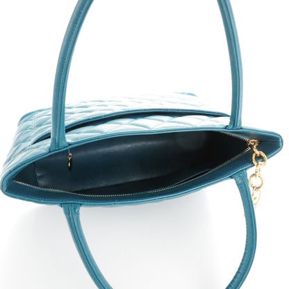Chanel Caviar Quilted Medallion Tote Turquoise 6 of 8