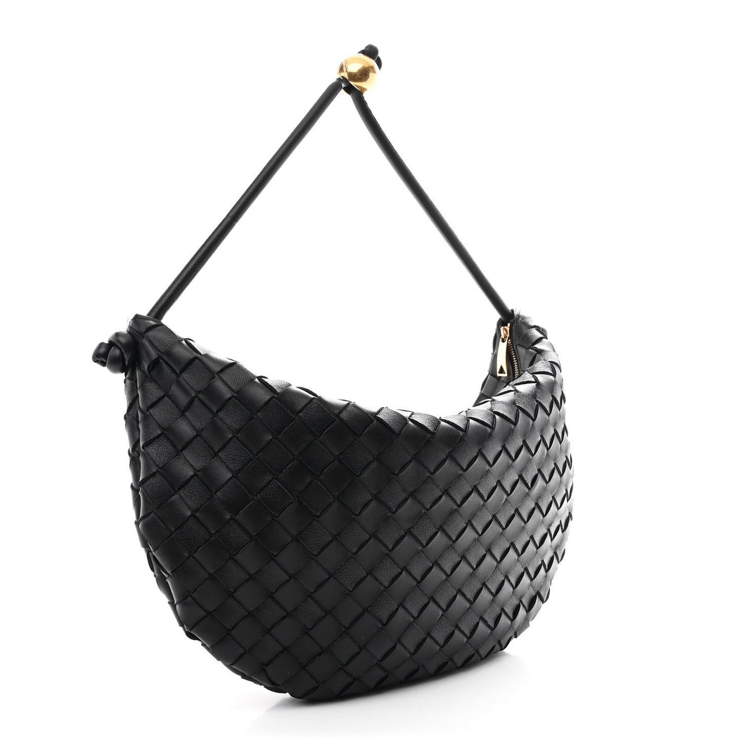 Nappa Intrecciato Medium Turn Pouch Black
